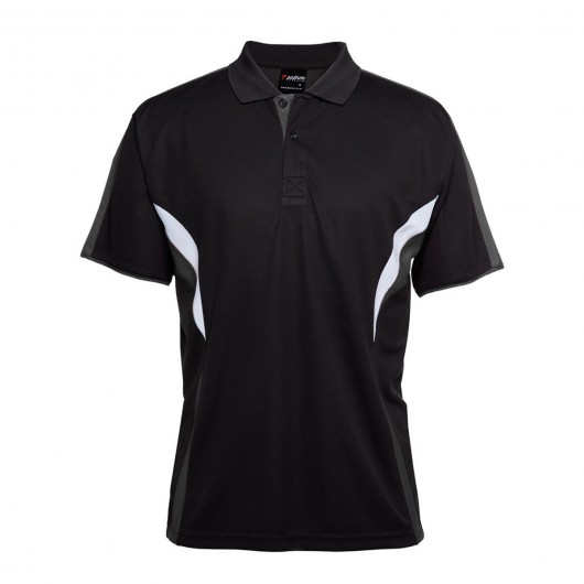 Black Charcoal White Coolabah Polo Shirts